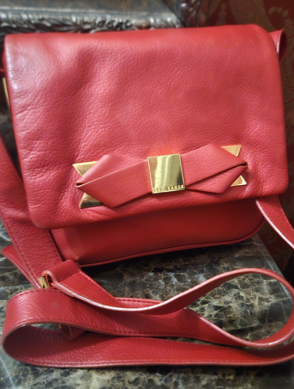 TED BAKER DOG Pattern HANDBAG, TED BAKER RED CROSSBODY PURSE